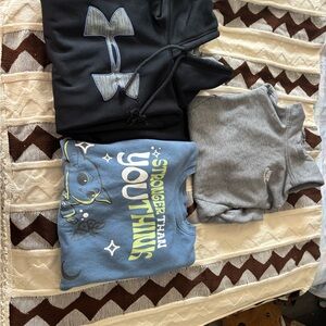 Under Armour, Nike and Groggu fleece sweatershirts size 12
